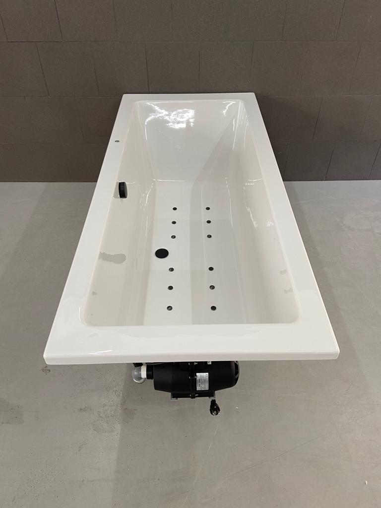 Lambini Designs Cube bubbelbad 180x80cm elektronisch 12 aerojets zwart