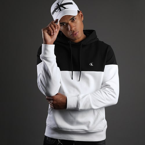 Sweat Capuche Colorblock Shadow 9364 Blanc Noir