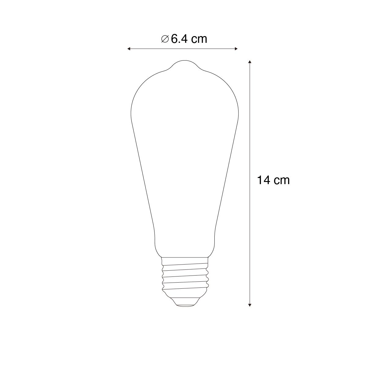 E27 dimbare LED lampen ST64 bruin 4W 100 lm 1800K