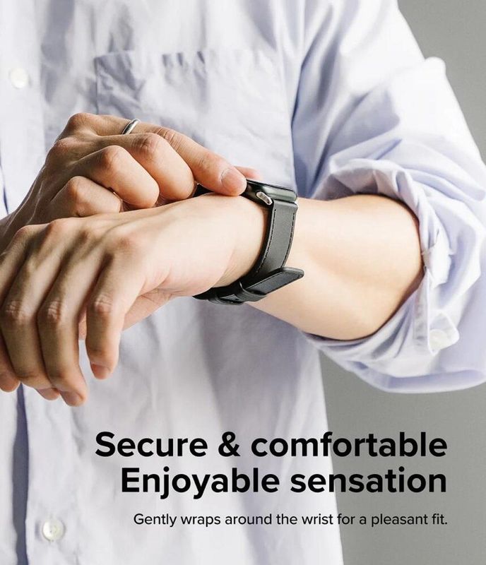 Ringke - Leren Bandje - Apple Watch 1-10/SE/Ultra - Wit - Rundleder