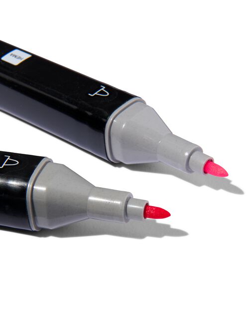 6 marqueurs twin tip rouge-rose