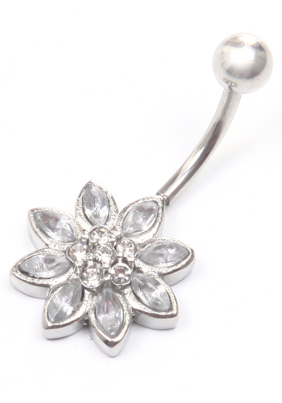 Firetti Bauchnabelpiercing »Schmuck Geschenk Piercing Körperschmuck Blume« mit Glasstein