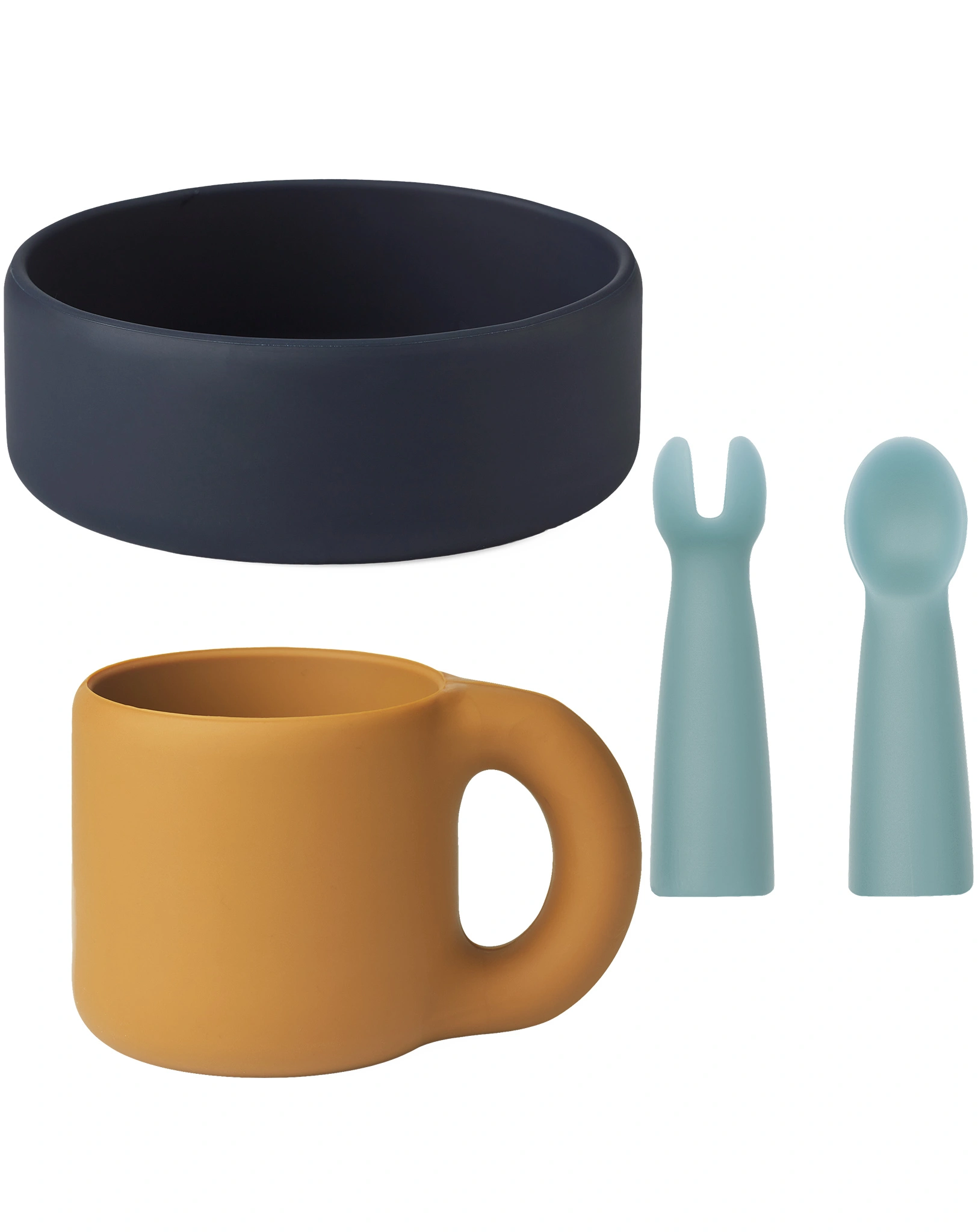 Silikon-Geschirrset LISE 4-teilig in sea blue/multi