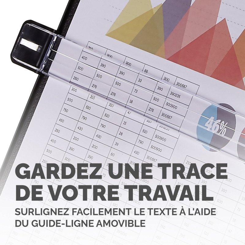 Porte-copie chevalet avec guide ligne noir