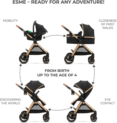 Kinderkraft ESME 2-in-1 Duovogn, Pure Black