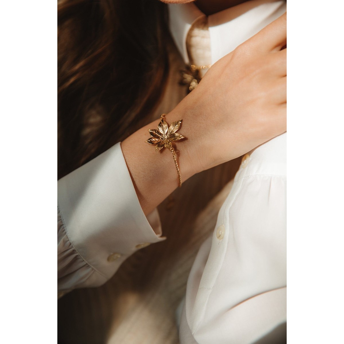 bracelet fleur doré à l'or fin - CHLORIS