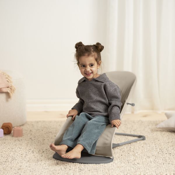 BabyBjörn Wipstoeltje - Balance Soft - Geweven Jersey Tri-Fabric Zandgrijs