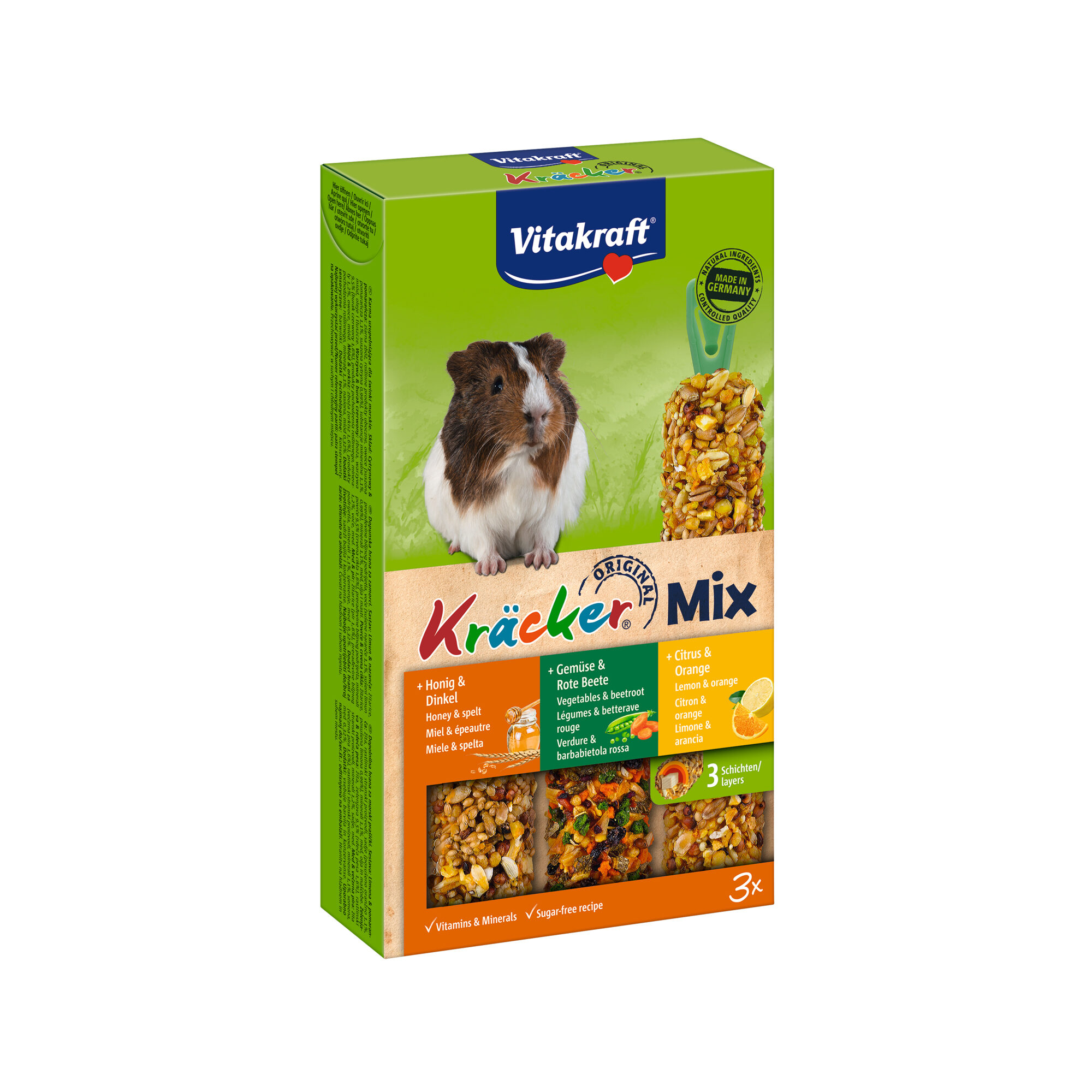 Vitakraft Kräcker Trio-Mix Cavia - Citrus, Groente & Honing