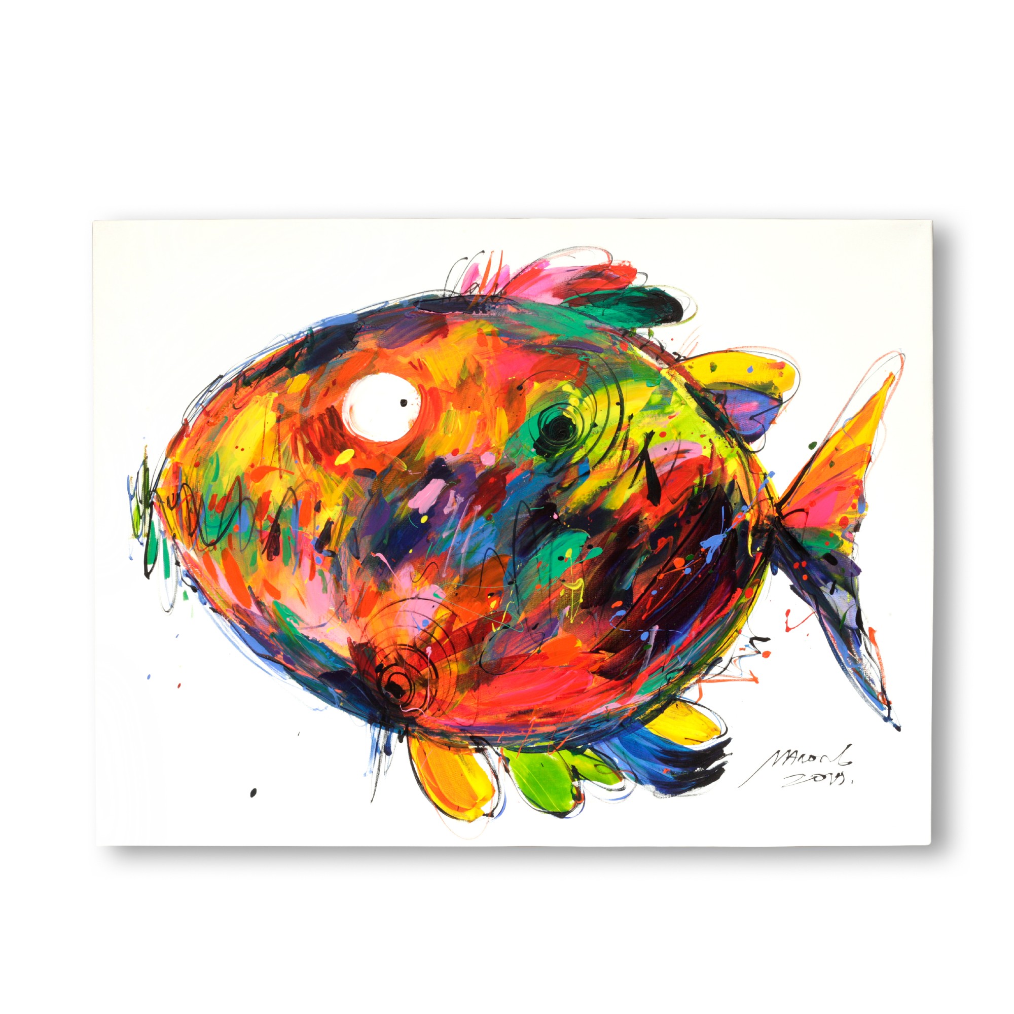 Wandbild 'Fisch', multicolor, B 80 cm, H 60 cm, T 2,5 cm von fischer's lagerhaus