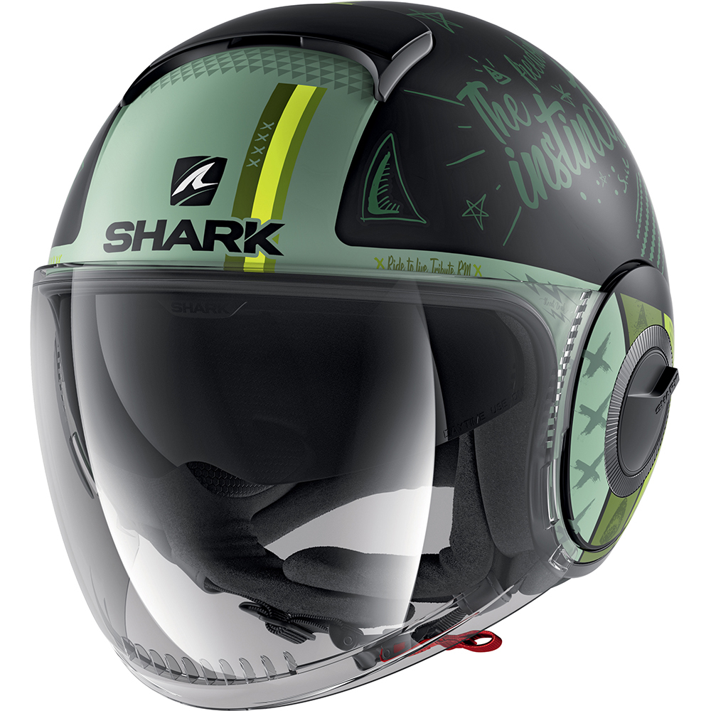 Shark - Casque Nano Tribute RM Noir Mat / Vert Mat