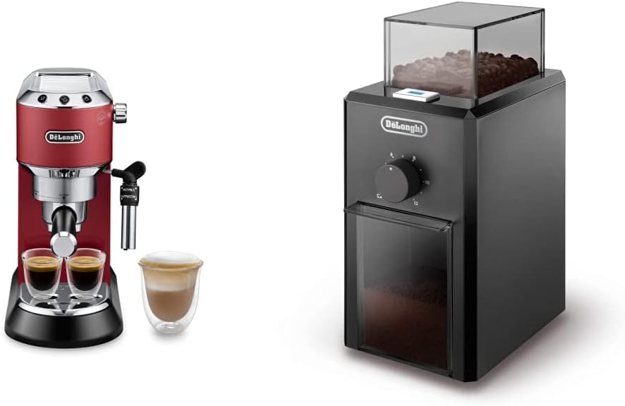 De'Longhi Dedica Style EC685.M, Machine à Expresso avec Buse à Mousse de Lait Professionnelle, Seulement 15 cm de Large, Réservoir de 1 L, Boîtier en Métal, Compatible avec les Dosettes E.S.E, Métal