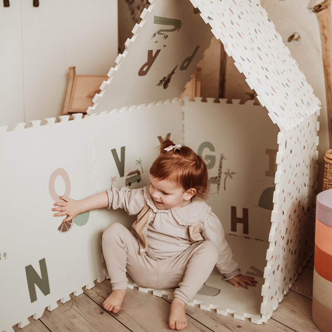 play&go 3-in-1 foam speelmat tiloo - alphabet - 180x180 cm