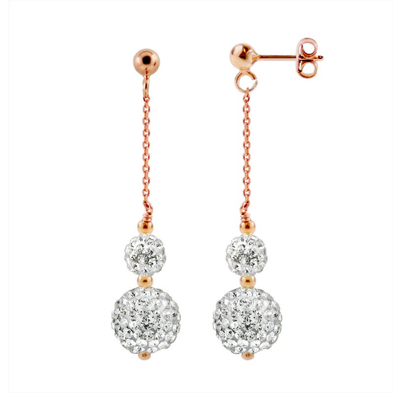 Boucles d'Oreilles - Cristal blanc - Argent 925