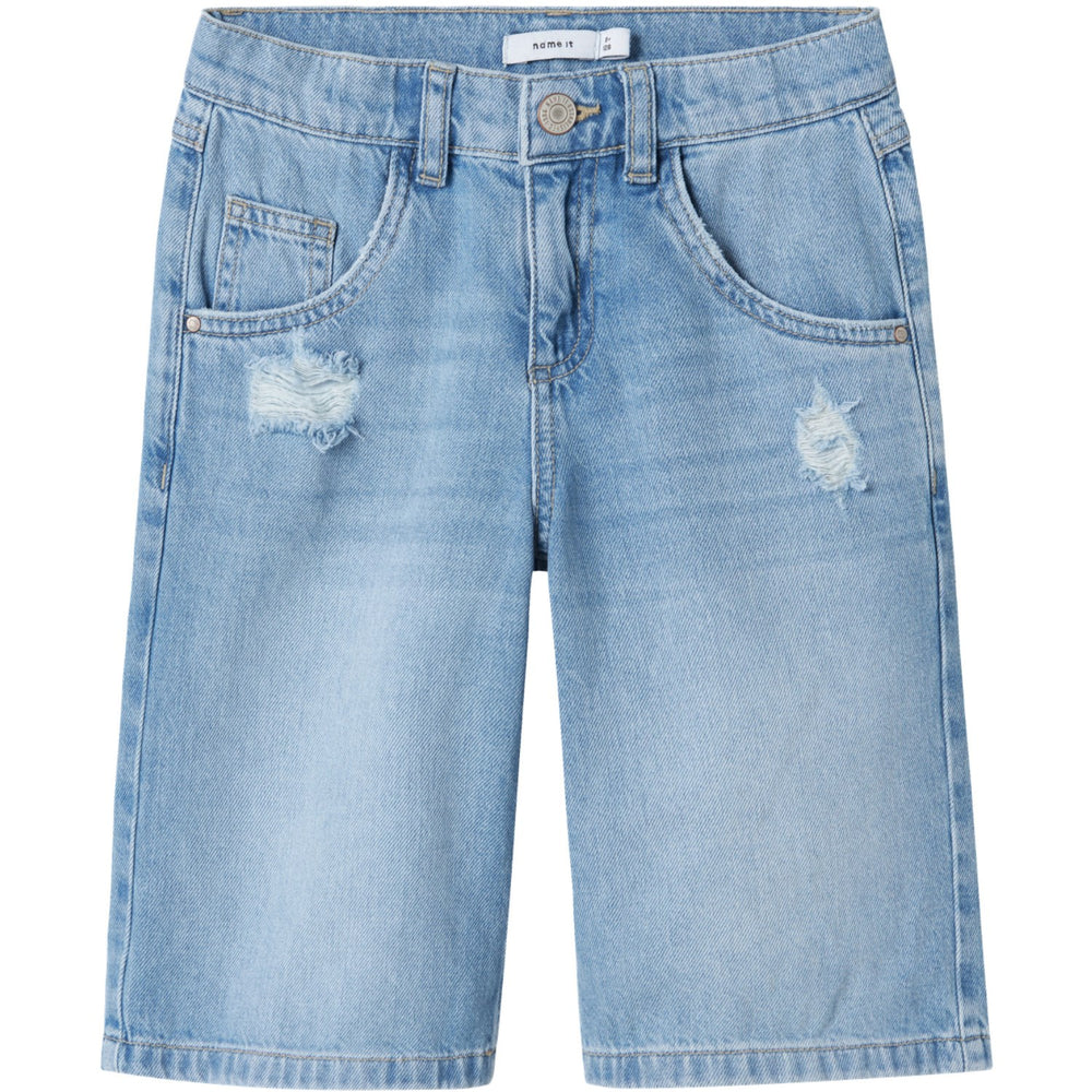 Køb Name It Medium Blue Denim Bella Skater Shorts