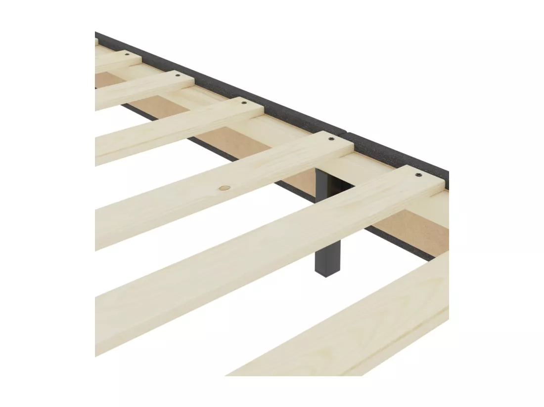Sommier tapissier Gris foncé Tissu 160x200 cm