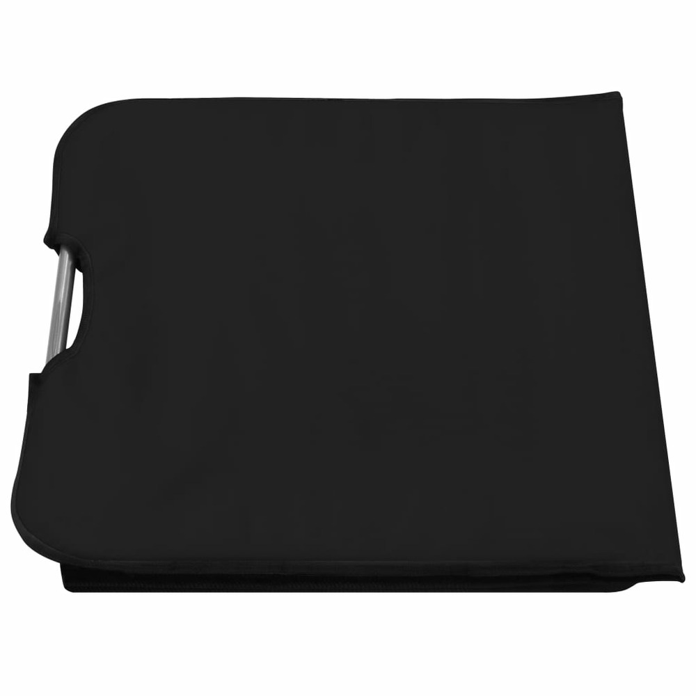 Tapis de plage chaise longue pliables 2 pièces acier et tissu noir