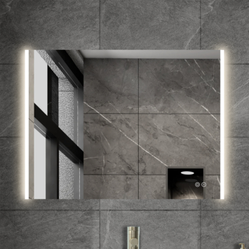 Atlantic badkamerspiegel Taylan met verlichting rechthoek 60 x 80 cm chroom