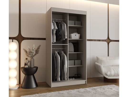 ABIKS MEUBLES - Armoire royal 200/100/62 2 portes (cachemire)