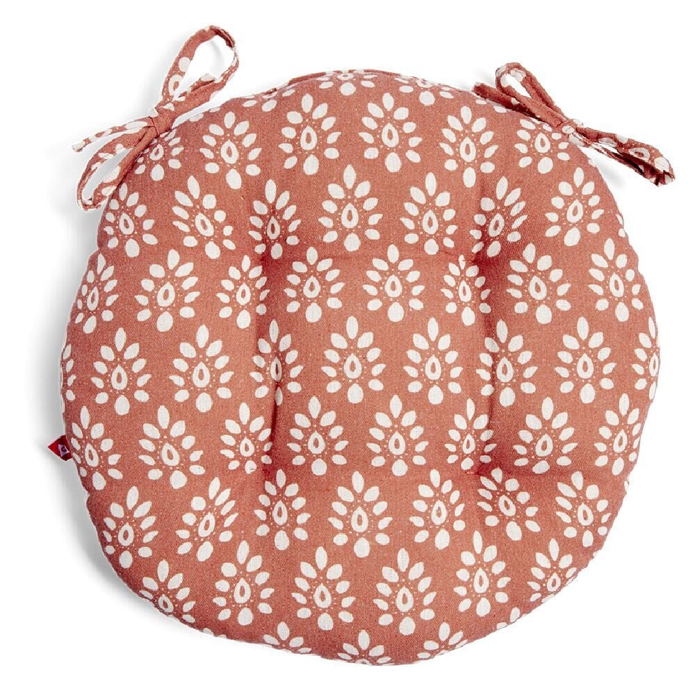 Galette de chaise ronde Ø38cm polycoton orange