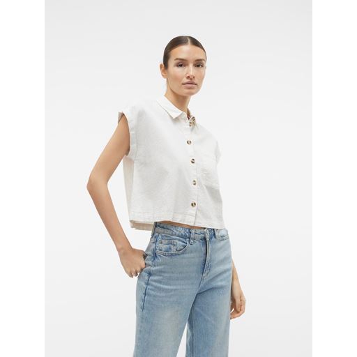 Vero Moda Luna Cropped Skjorte, Birch, S
