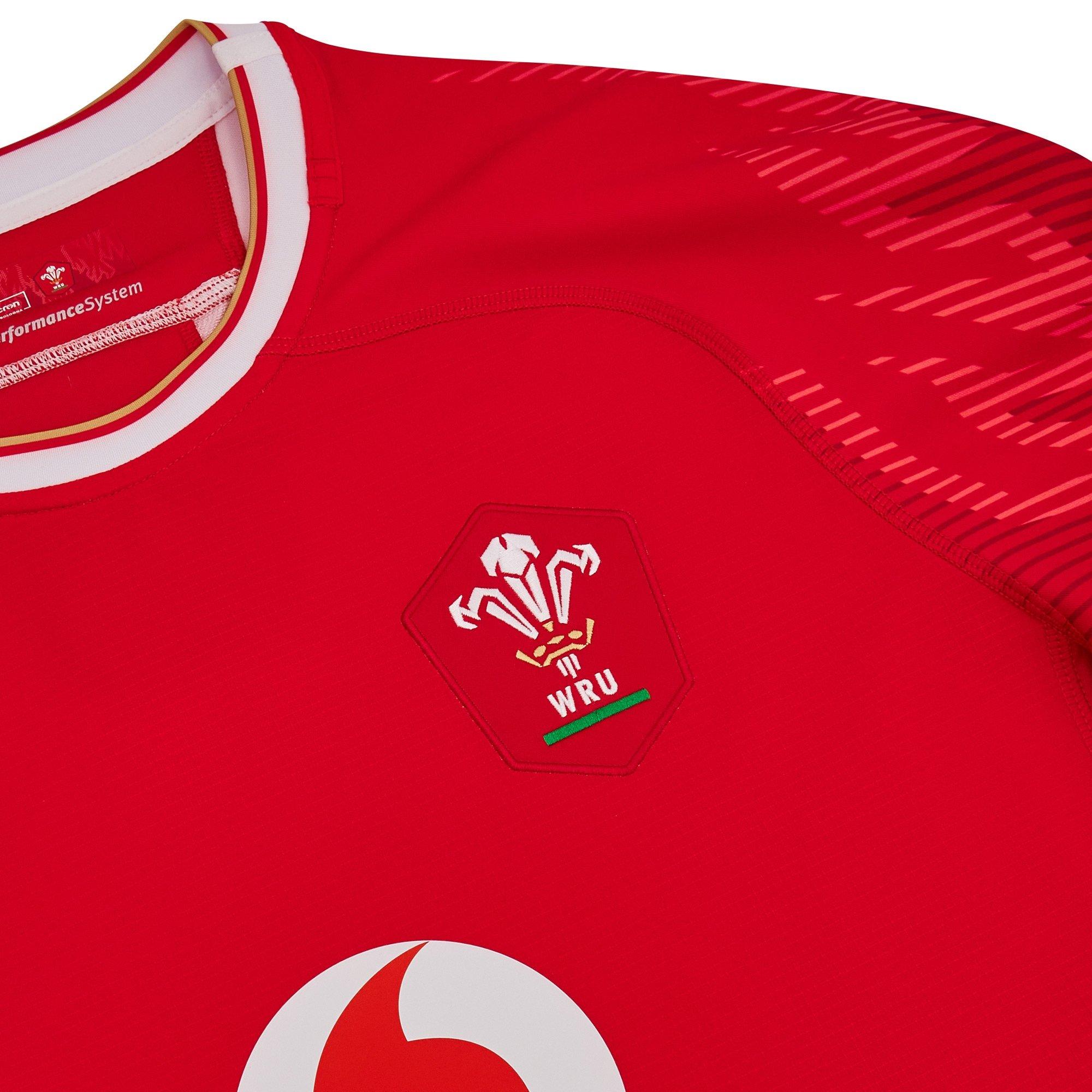 Macron Welsh Rugby Union Authentic Home Shirt 2024 Adults