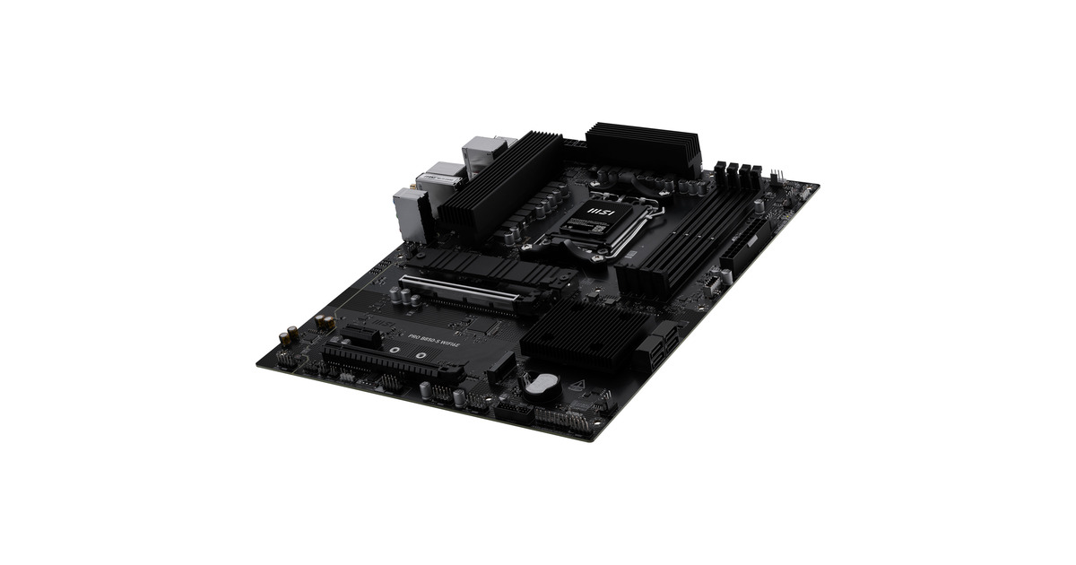 MSIPRO B850-S WIFI6E socket AM5 moederbord  (Zwart/zilver, RAID, 2.5Gb-LAN, Wi-Fi 6E, BT 5.3, Sound, ATX)