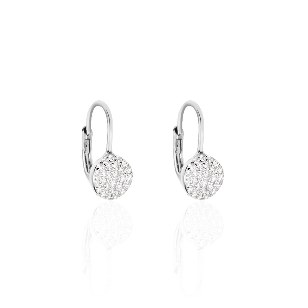 Boucles D'oreilles Pendantes Fantine Argent Blanc Oxyde De Zirconium
