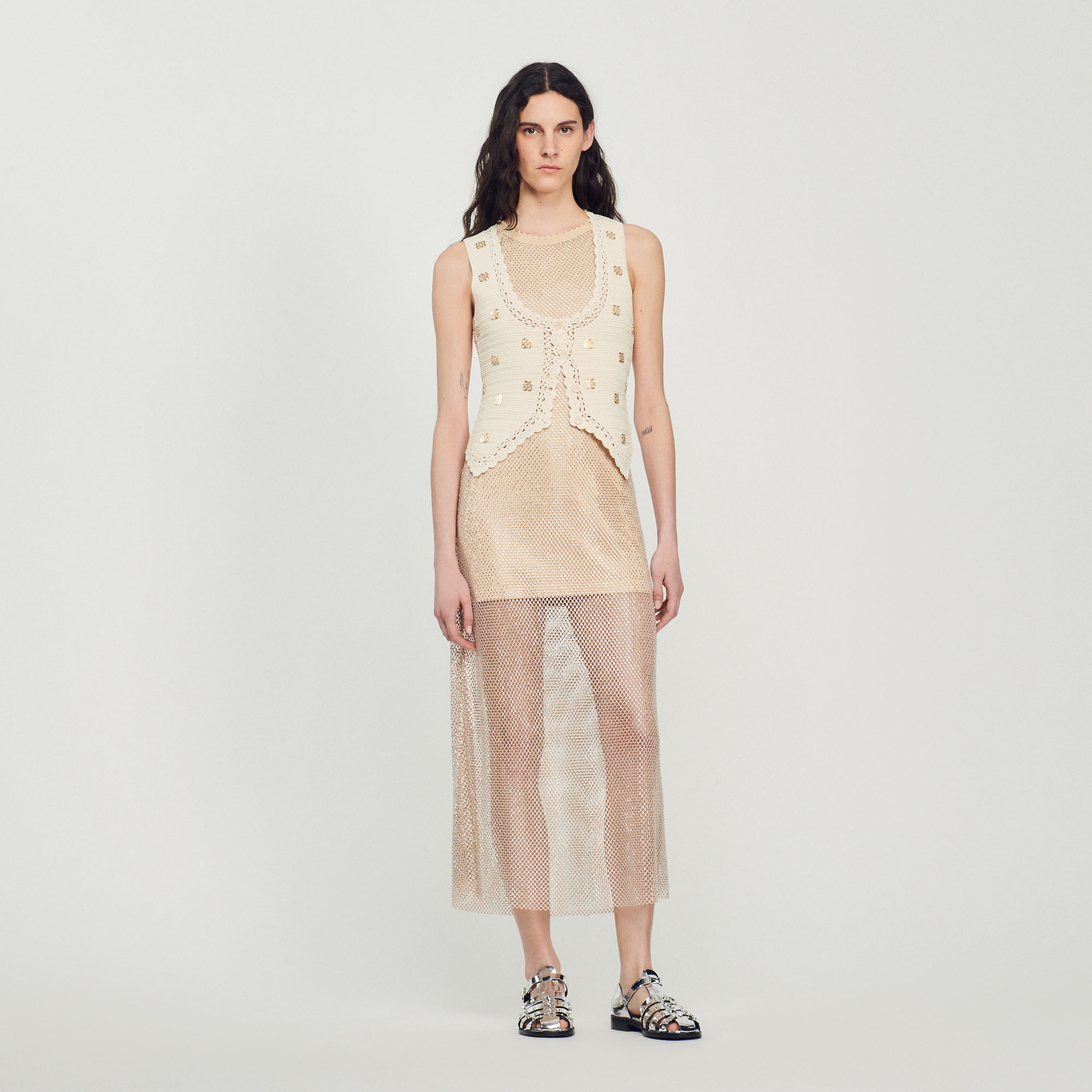 Robe longue resille brillante