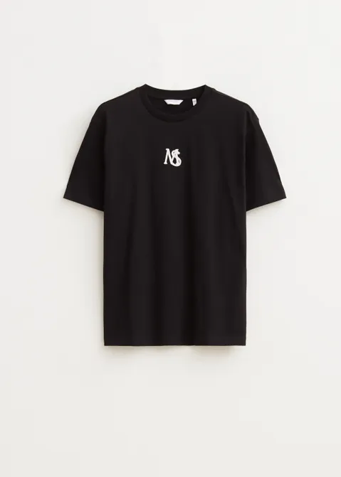 T-shirt met merk logo zwart (ZWART)