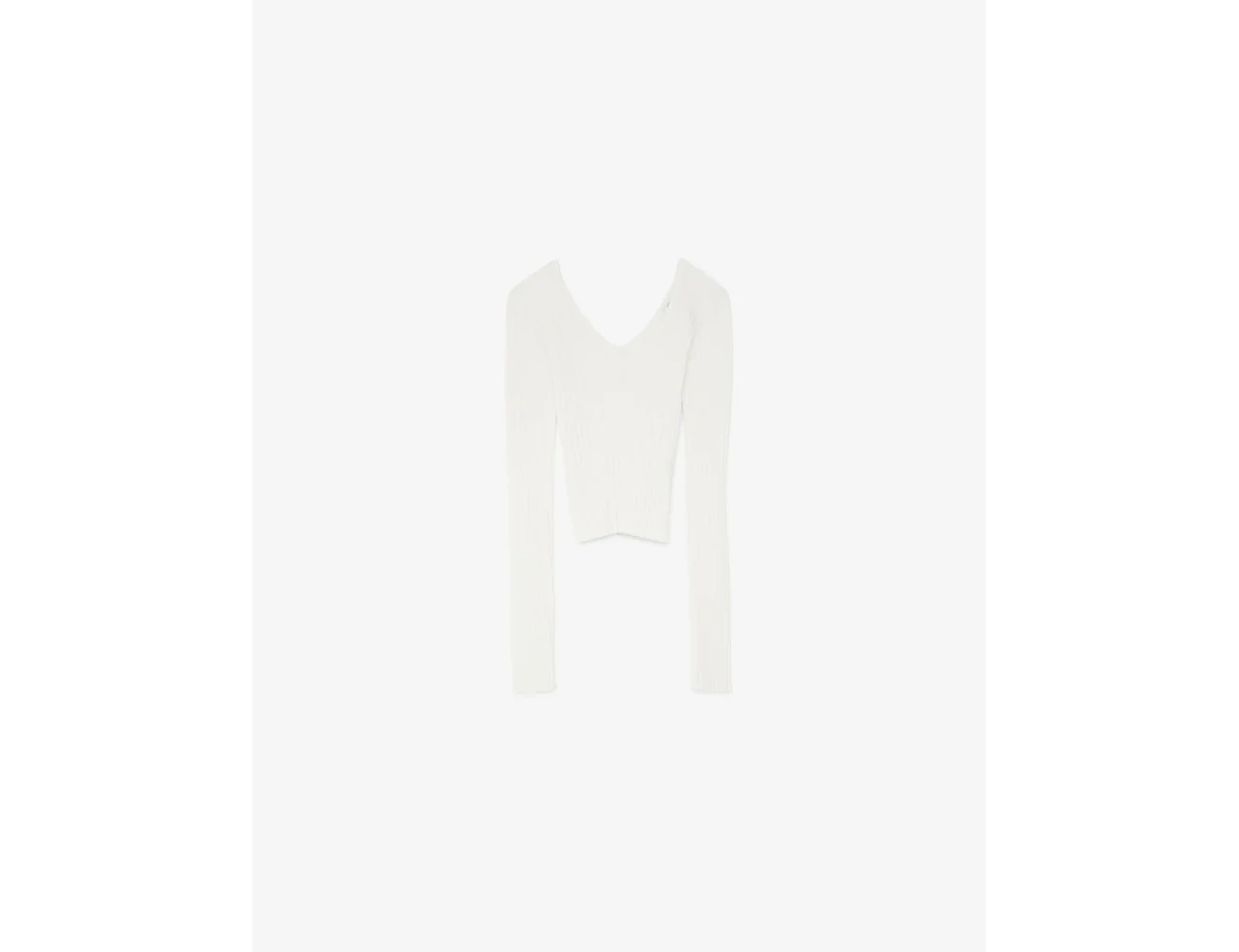 Pull en maille décolleté en V blanc