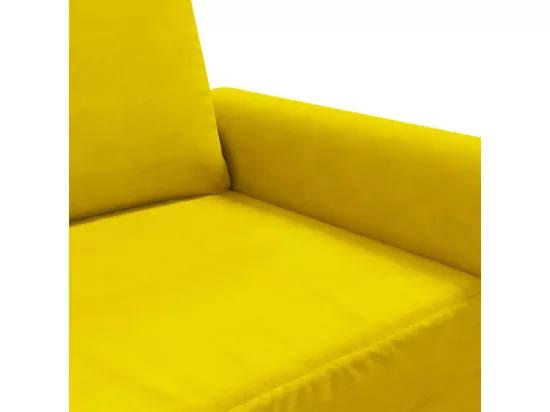 Canapé à 2 places Jaune 140 cm Velours