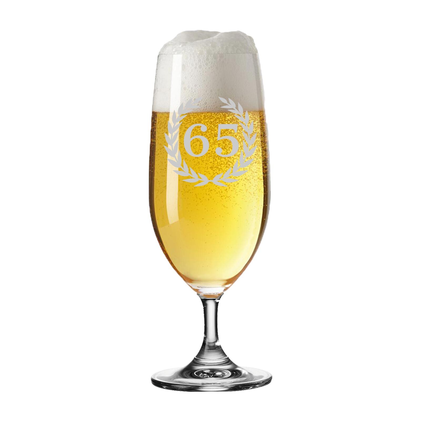 LUXENTU Biertulpe Pilsglas mit Gravur 65. Jubiläum 360 ml