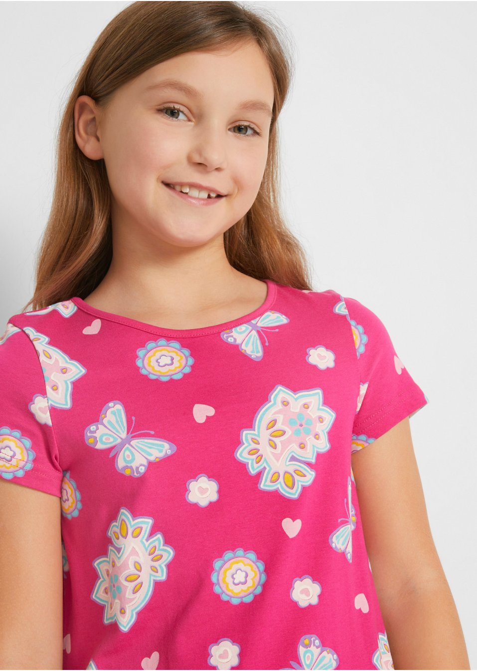 Robe T-shirt fille en coton