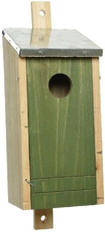 Vogelhuisje - Donkergroen - Vurenhout - Metalen Dakje