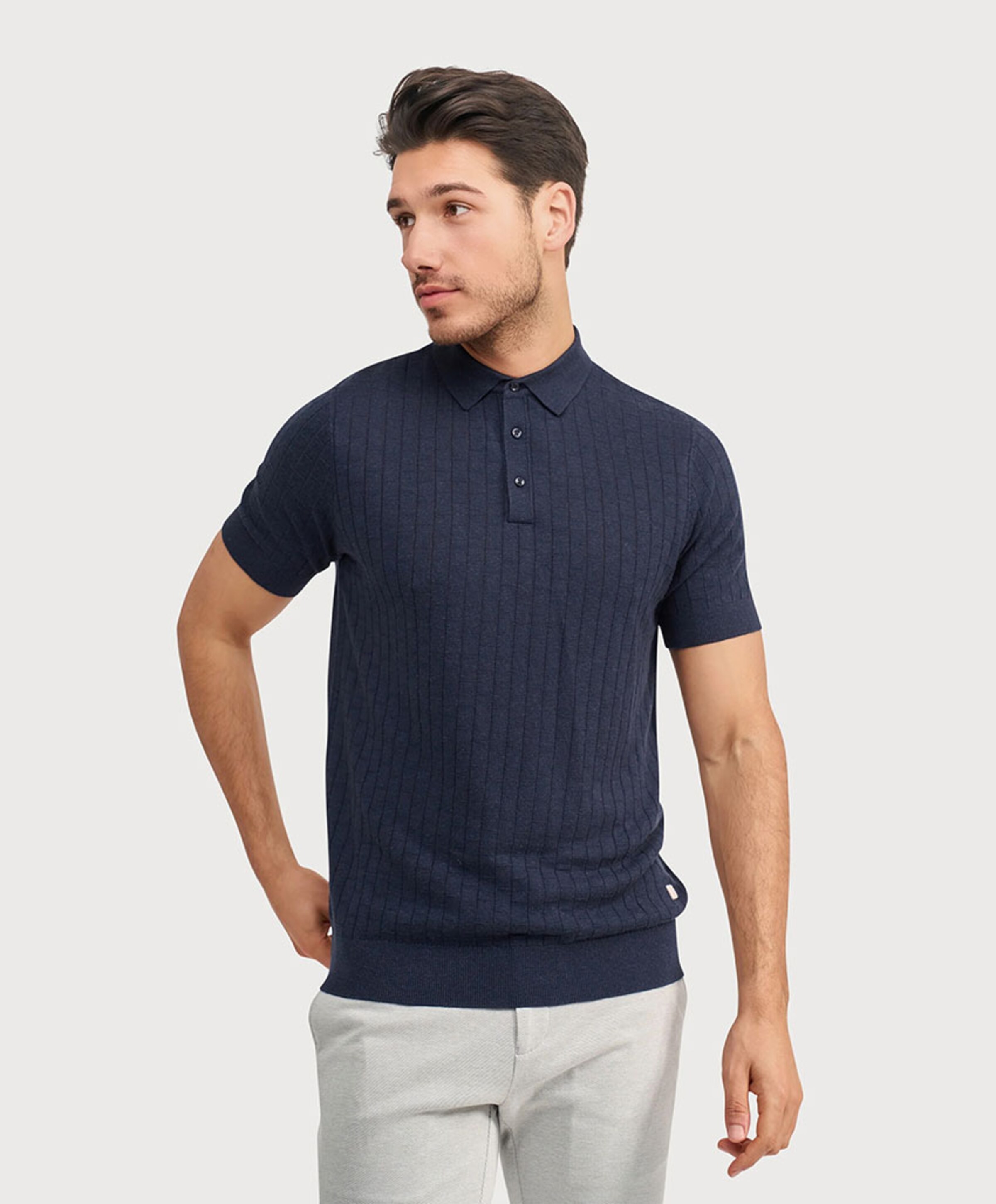 Blue industry Heren polo blauw