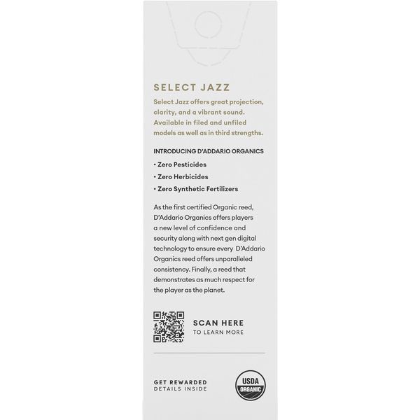 DAddario Woodwinds Organic Sel. Jazz Filed BAR 2H