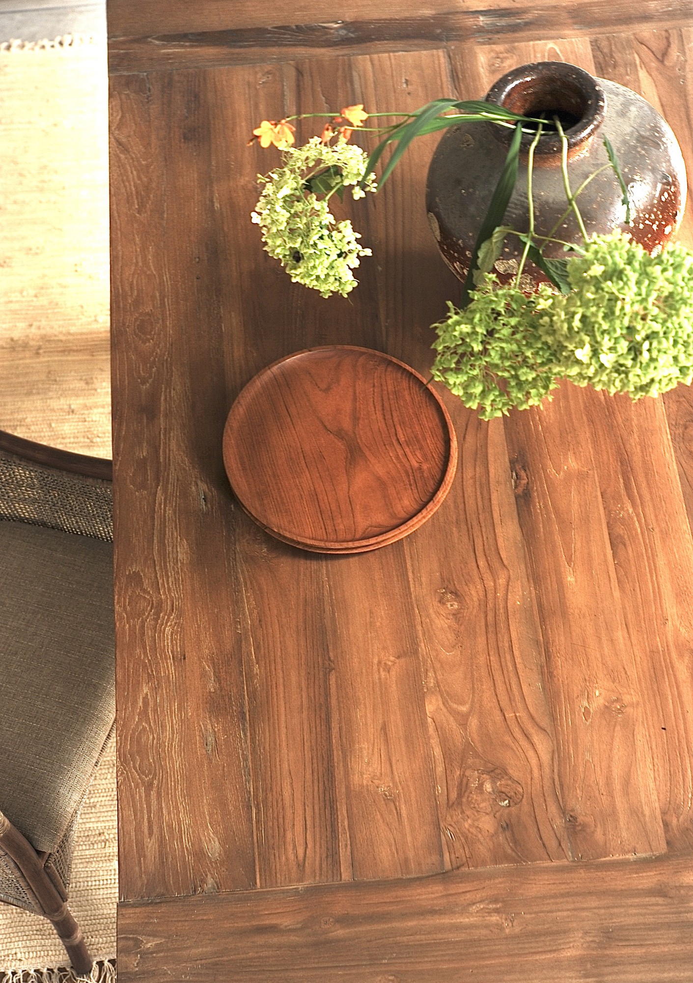 Esstisch aus recyceltem Teak ohne Schublade, natur, L 200 cm, B 90 cm, H 78 cm von fischer's lagerhaus
