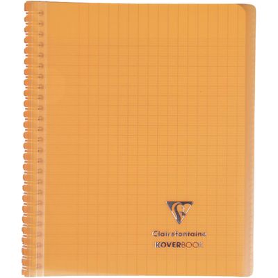 Clairefontaine Koverbook - Cahier polypro spiralé - 17 x 22 cm - 160 pages - grands carreaux (Seyes) - disponible dans différentes couleurs