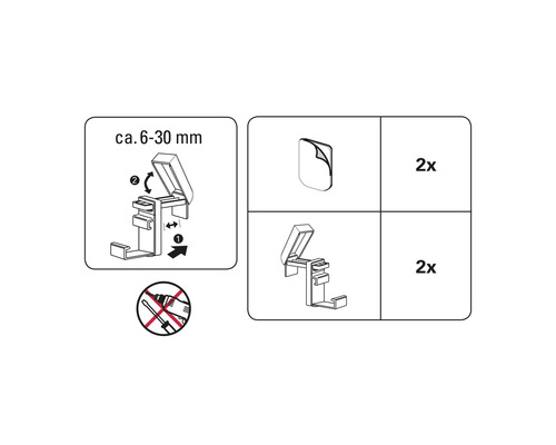 PVC klembeugels voor aluminium jaloezieën, wit, 2-pack