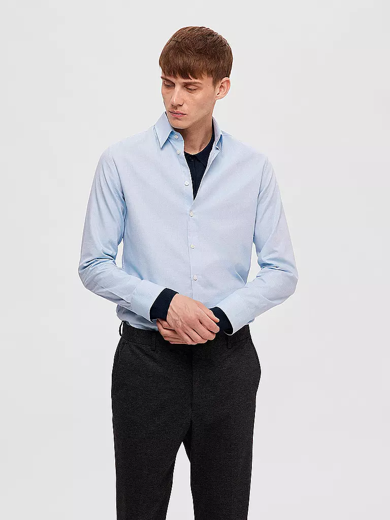 SELECTED Hemd Slim Fit SLHSLIMSOHO hellblau