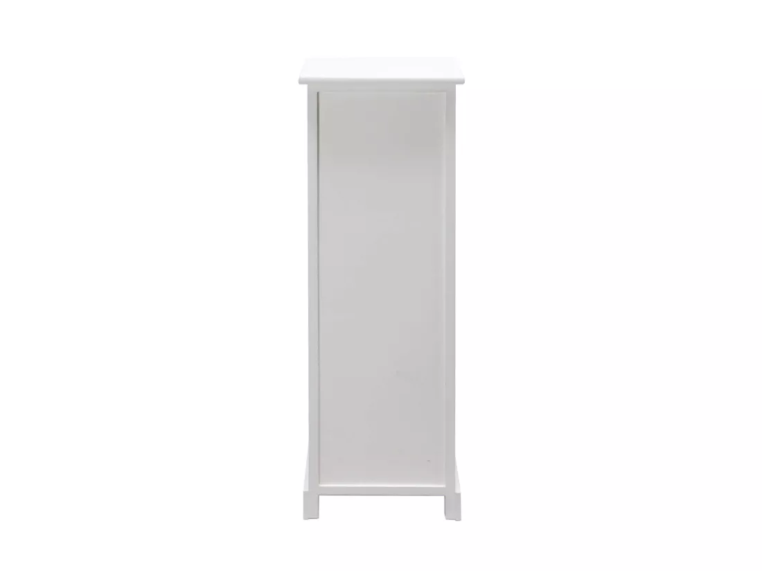 Commode Étroite Table De Chevet Haute 5 Tiroirs Blanc Gris Moderne Bois 93x30x25 Cm