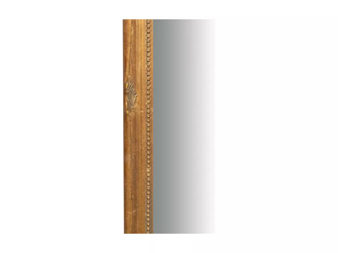 Miroir mural rectangulaire avec finition à la feuille d'or antique - Bois - 35x82 cm