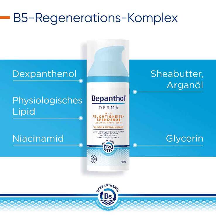 Bepanthol Derma feuchtigkeitsspendende Gesichtscreme LSF 25, 1X50 ml