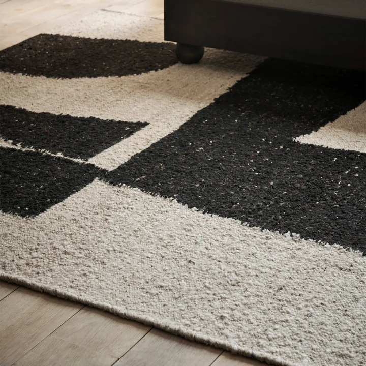 Ferm Living - Piece Teppich, 140 x 200 cm, off-white / coffee