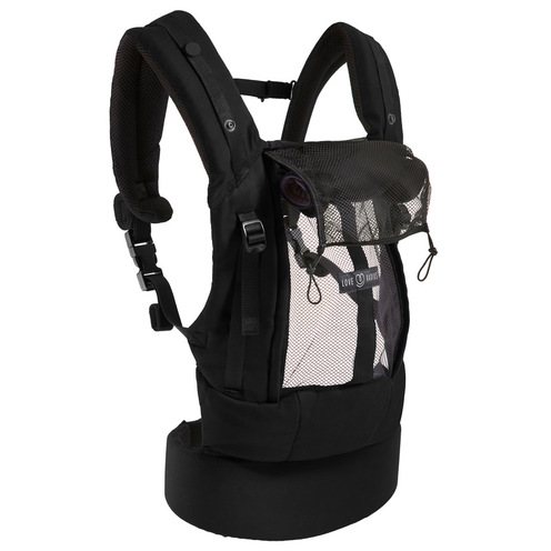 Porte bebe PHYSIOCARRIER coton noir poche anthracite - LOVE RADIUS