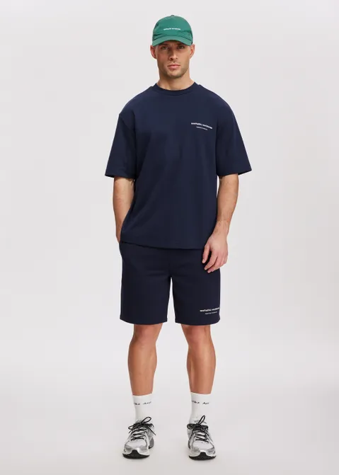 T-shirt met print worldwide blauw (BLW.D)