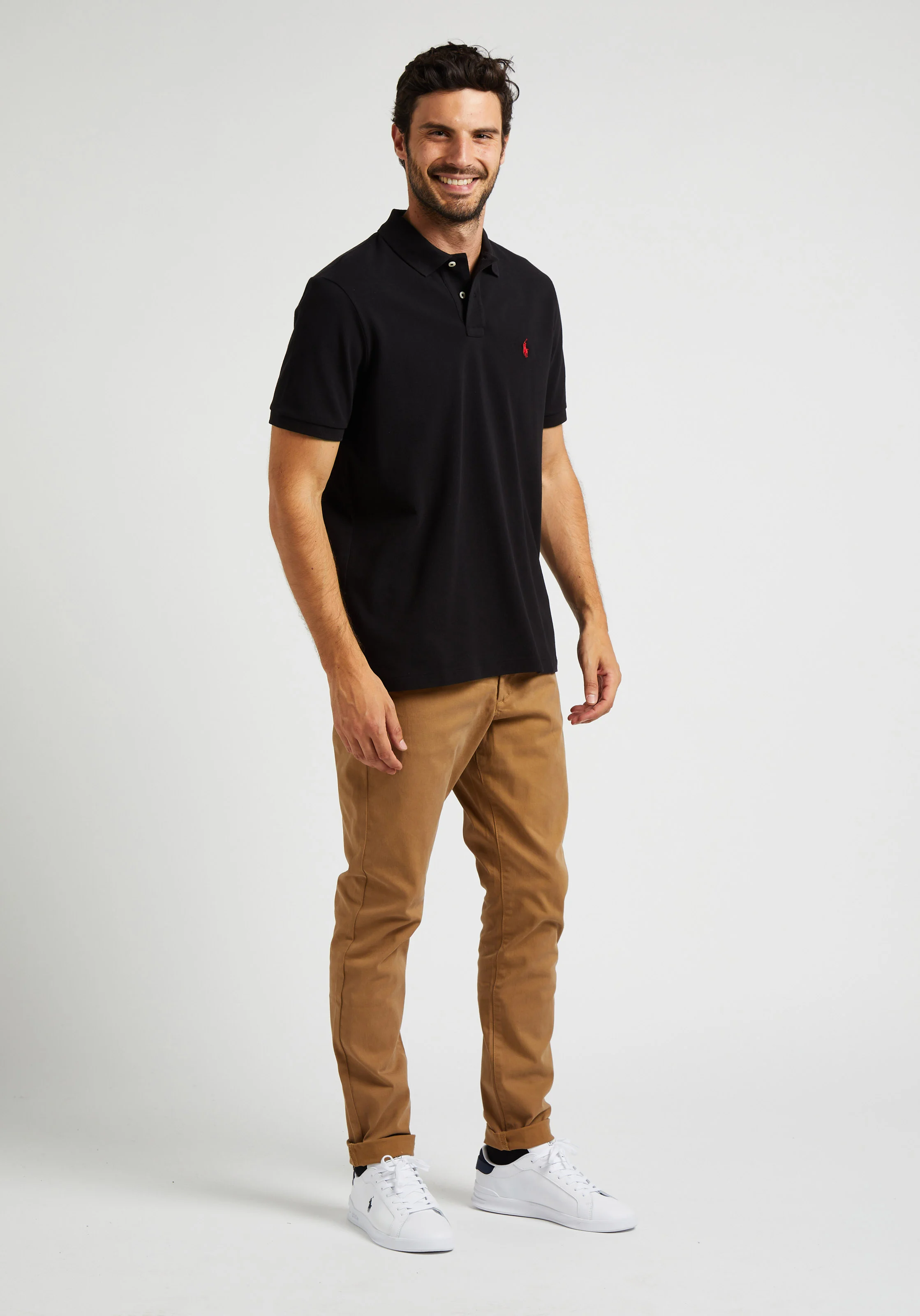 Polo custom-fit en coton | Noir