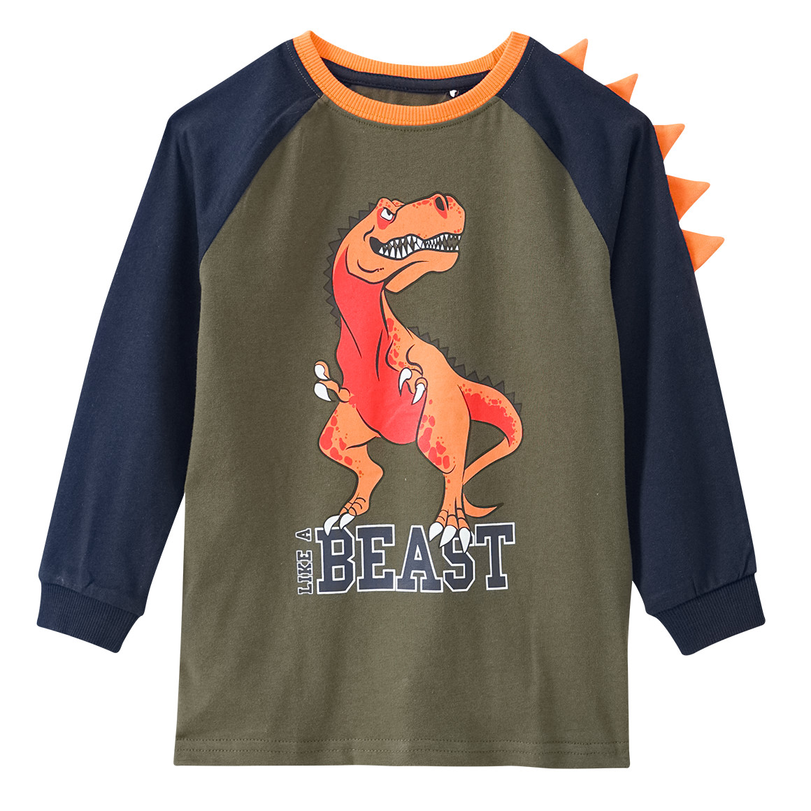 Topolino Jungen Schlafanzug mit Dino-Motiv oliv / dunkelblau