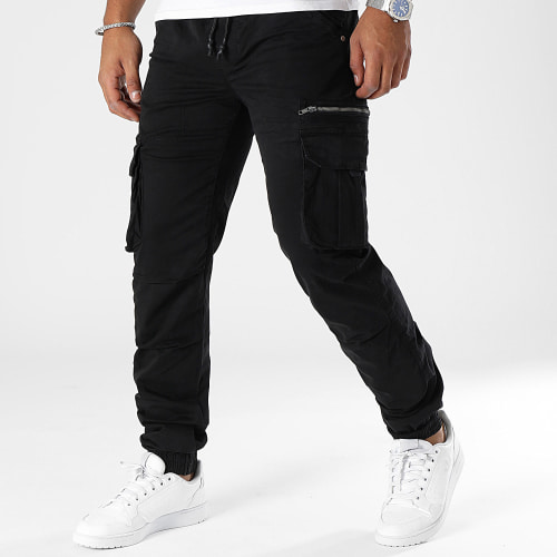 Lot De 2 Pantalons Cargo 0388 0389 Noir Vert Kaki