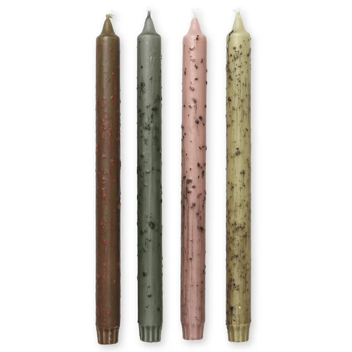 Ferm Living - Mura Stabkerzen, mehrfarbig (4er-Set)